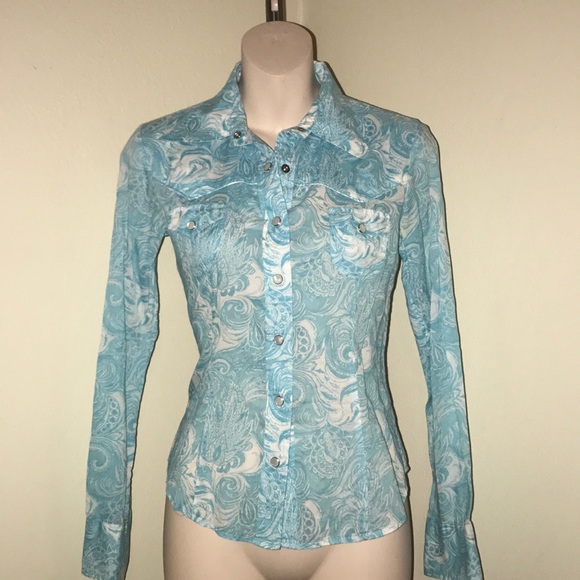 Banana Republic beautiful paisley button down long sleeve - Picture 5 of 8